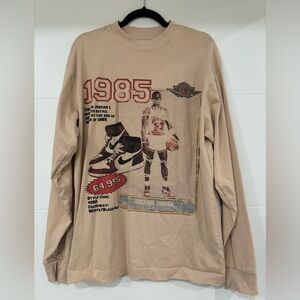 1985 Graphic Long Sleeve Shirt - Tan